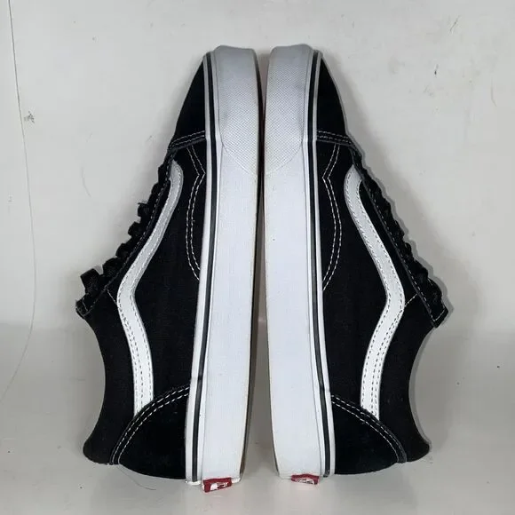 Vans Classic OG Suede Skateboarding Sneaker Black White Women's 6.5 Men's 5 - Picture 7 of 10